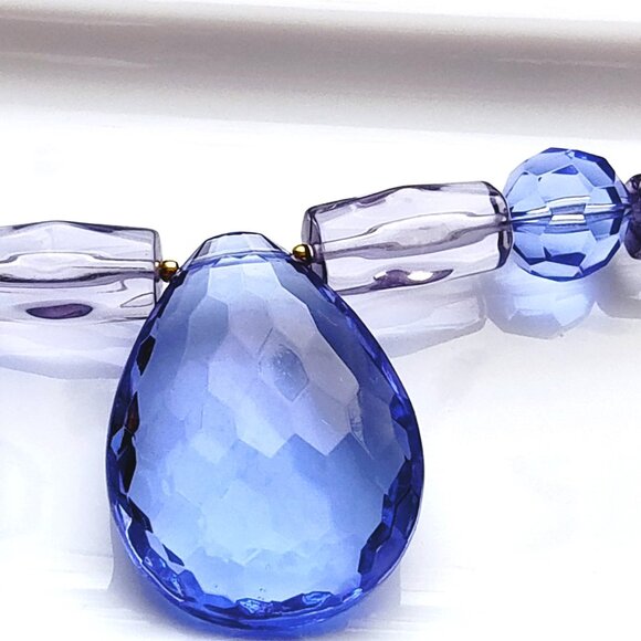 NWT J.CREW FACETED TEARDROP NECKLACE BLUE - Picture 9 of 16